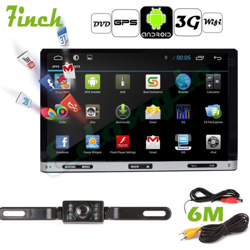 7&#034; android 4.4 gps navi double 2din car stereo dvd player wifi radio ipod+camera