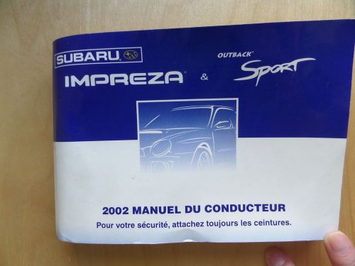 Subaru impreza &amp; outback sport 2002 owner&#039;s manual - in spanish language