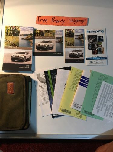 2015 jeep cherokee owners manual w/case/dvd. #0114 free priority shipping!