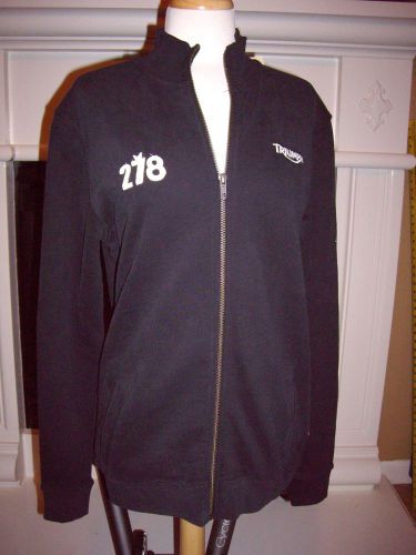 Triumph motorcycle navy zip front mcqueen 74 sweatshirt jacket s small – new wit