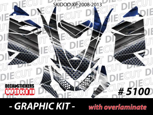 Ski-doo xp mxz snowmobile sled wrap graphics sticker decal kit 2008-2013 5100