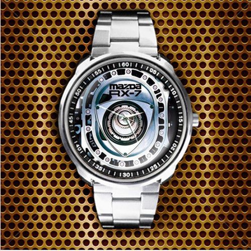 Sale rare mazda rx-7 rotary engine colection style analog sport metal watch men