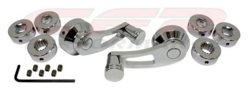 Chrome billet aluminum window crank kit - chevy/ford/mopar/jeep sharp! cfr