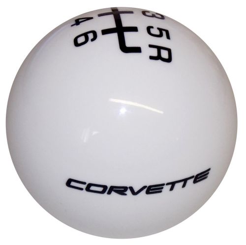 Corvette c5 white w/ black 6 speed shift knob 9/16-18 threads