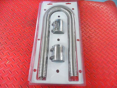 Radiator hose kit 36&#034; stainless hose with chromed aluminum end caps + all clamps