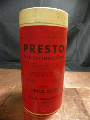 Vintage presto fire extinguisher can powder from the presto chemical company
