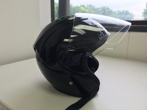 Dot motorcycle  3/4 open face helmet with flip-up face shield ( size large)