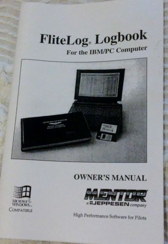 Owner’s manual for jeppesen/mentor flitelog logbook