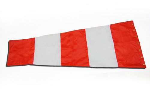 Airport windsock corporation 18" x 60" orange and white replacement windsock