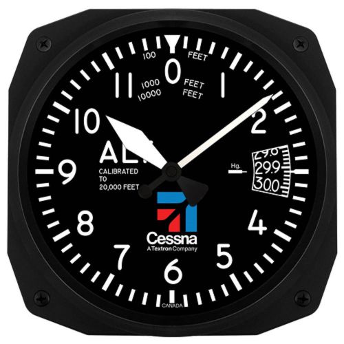 New trintec 10&#034; cessna  altimeter style aviation instrument style clock aviator