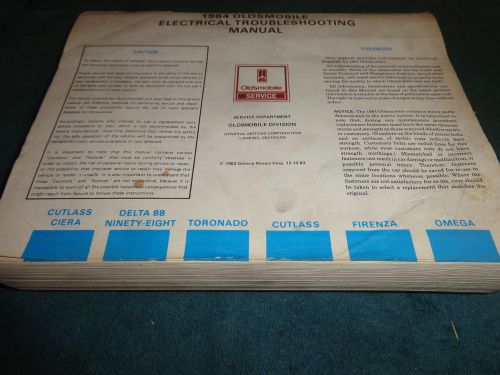 1984 oldsmobile cutlass / 88 / 98+ electrical shop manual  / original book