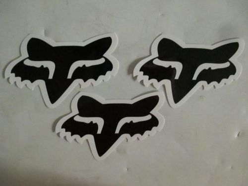 Fox racing mx sticker decal 3 pack  fox head -  1.75&#034; [black] os 14896-001