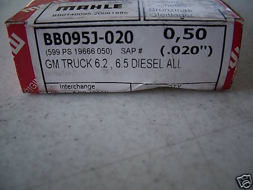 Chevy 6.2 6.5 diesel 2500 3500 rod bearings bb095j .020