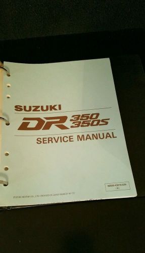 Rare 1990 oem suzuki dr350 dr350s dealer service manual part no. 99500-43010-03e