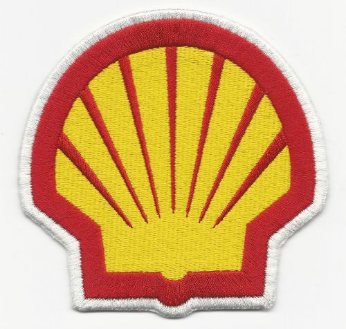 Shell oil gas racing patch 4 inches long size new shell shape iron on