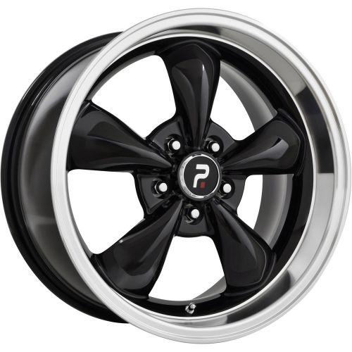17x10.5 black oe performance 106 (mustang bullet replica) wheels 5x4.5 +27 ford