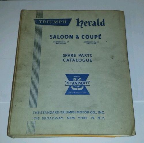 Triumph saloon and coupe spare parts catalogue; includes convertible catalogue