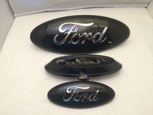 9" ford"black &amp; chrome logo grille emblem &amp; back camera set, ranger,paint,no cam