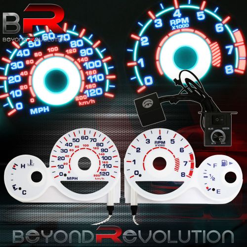 Indiglo reverse glow gauge dash face mph w/ rpm for 2000-2003 dodge neon