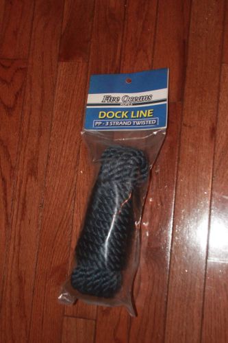 Five oceans rope dock line pp-3 strand twisted 1/2"x 25' blue