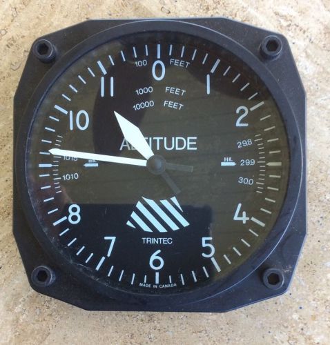 Trintec 9060 classic altimeter altitude wall clock 6.5" sq aviator aviatrix d9