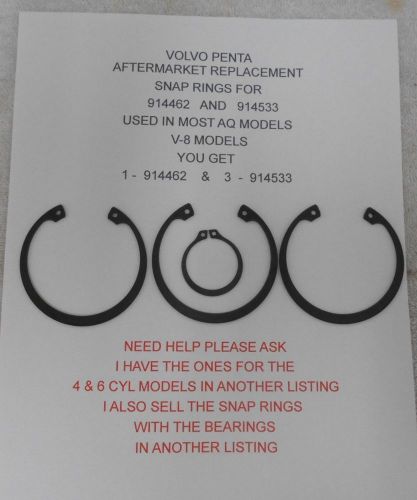 A set of volvo  v-8  snap rings 914462 &amp; 914533  for the bell housing