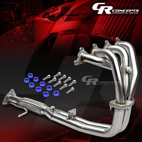 J2 for cb f22a stainless exhaust manifold flex header+blue washer cup bolts