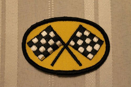 Vintage nos black racing flag hat jacket vest uniform sew on patch -new-