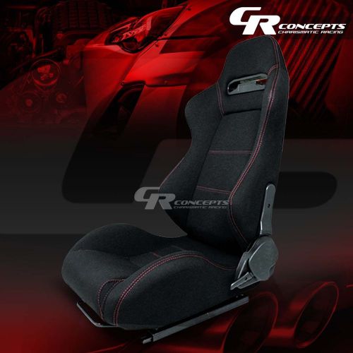 Type-r red stitches sports style racing seats+mounting slider driver left side