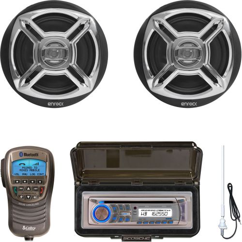 Am400w marine usb cd aux radio, 6.5&#034;speakers, bluetooth handset, cover, antenna