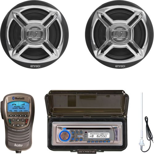 Am400w marine usb cd aux radio, 6.5"speakers, bluetooth handset, cover, antenna