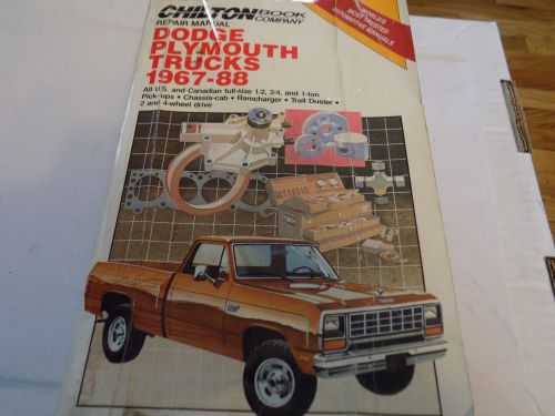 Chilton dodge &amp;  plymouth trucks 1967-1988 repair manual : ch7459
