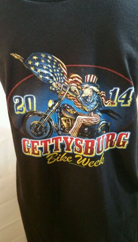Gettysburg bike week 2014 men&#039;s motorcycle t shirt black size 5xl xxxxxl biker