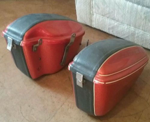 Hard rigid saddle bags universal 1970s motorcycle