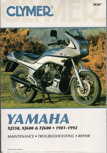 1981-1992 clymer yamaha xj550, xj600, &amp; fj600 service manual new m387