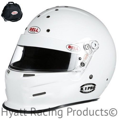 Bell k.1 pro auto racing helmet sa2015 - medium (58-59) / white (free bag)
