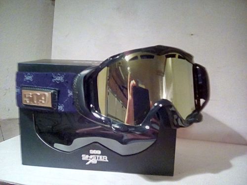 509 sinister x5 snow snowmobile goggles - black gold - gold mirror yellow tint