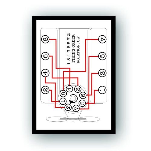 Firing order decal for buick v8 350, 5.7l engine motor 061