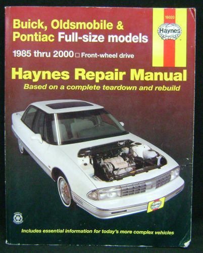 Haynes repair manual, buick oldsmobile pontiac full-size, front wd, 1985-2000