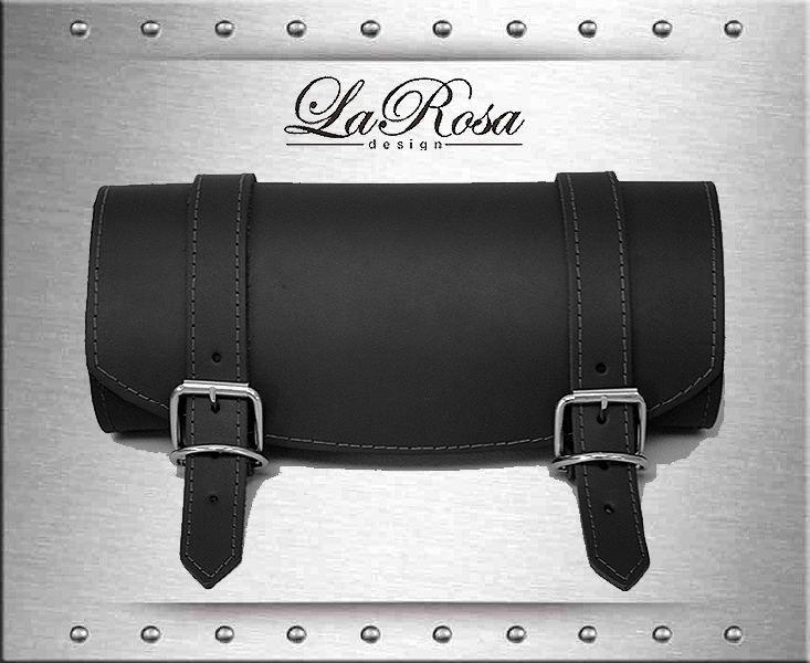 12" larosa black leather harley softail rigid sportster xl dyna glide tool bag