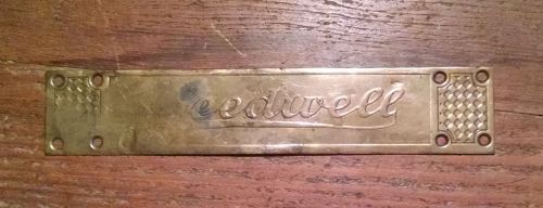 Door sill plate * 1910 * speedwell * brass * original