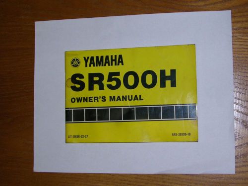 Yamaha sr 500h owner&#039;s manual handbook 1980