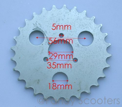 Rear sprocket  l (#410 chain 12mm pitch x 28 teeth ) for electric/ gas scooter