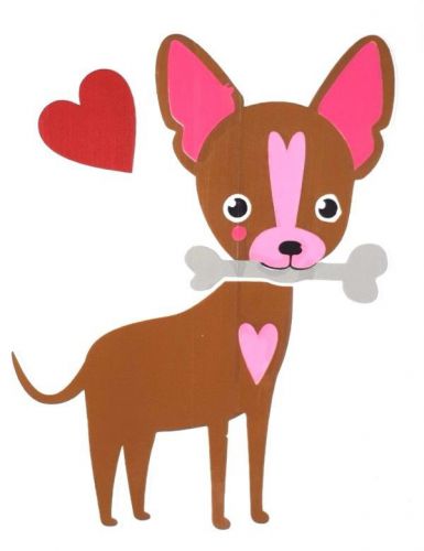 Stickers decal chihuahua dog love heart car decal window wall decor size12 x16cm