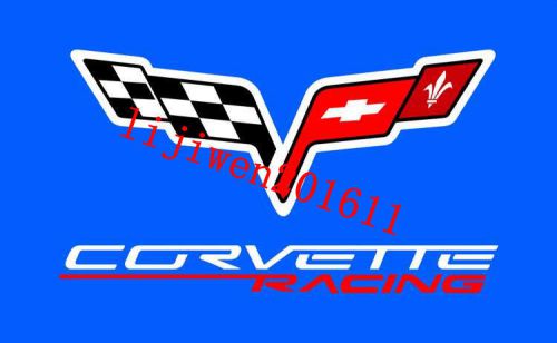 Hot car racing flag banner flags 3x5ft free shipping for corvette chevrolet flag