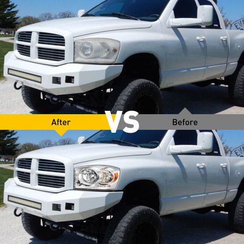 2X Chrome Headlights Assembly For Lamps 2006-2008 Dodge Ram 1500 2500 3500 Truck, US $100.99, image 7