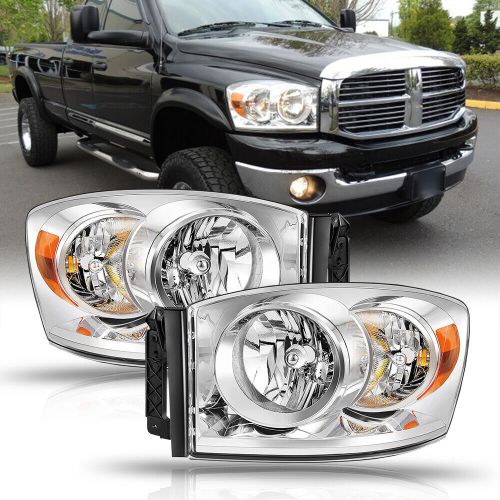 2X Chrome Headlights Assembly For Lamps 2006-2008 Dodge Ram 1500 2500 3500 Truck, US $100.99, image 10