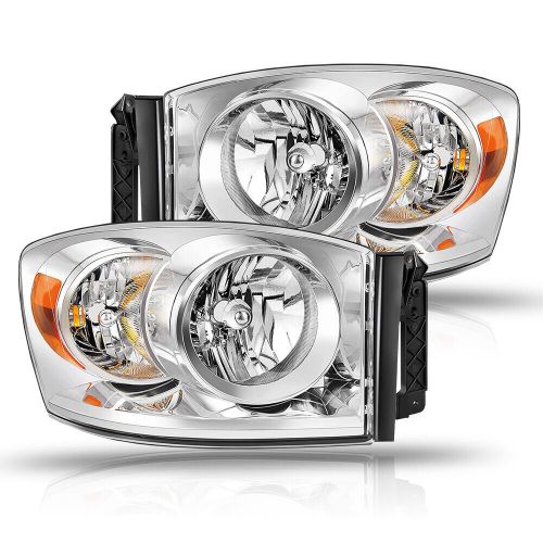 2X Chrome Headlights Assembly For Lamps 2006-2008 Dodge Ram 1500 2500 3500 Truck, US $100.99, image 22