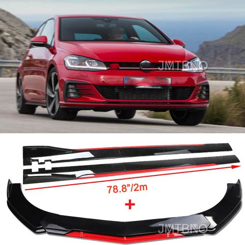 Car Front Bumper Lip Splitter Spoiler+ Side Skirts For VW Volkswagen Golf GTI US, US $154.19, image 11