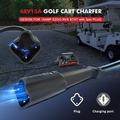 15 Amp 48 Volt Golf Cart Battery Charger for Yamaha G29 Carts with 3-pin Plug, US $89.99, image 6